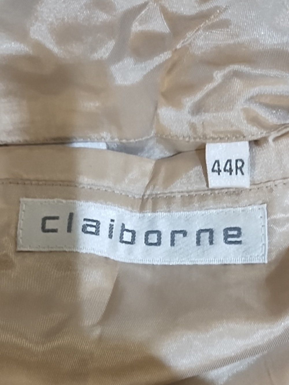 Claiborne Classic Double-Breasted  Cream Blazer - Picture 2 of 4